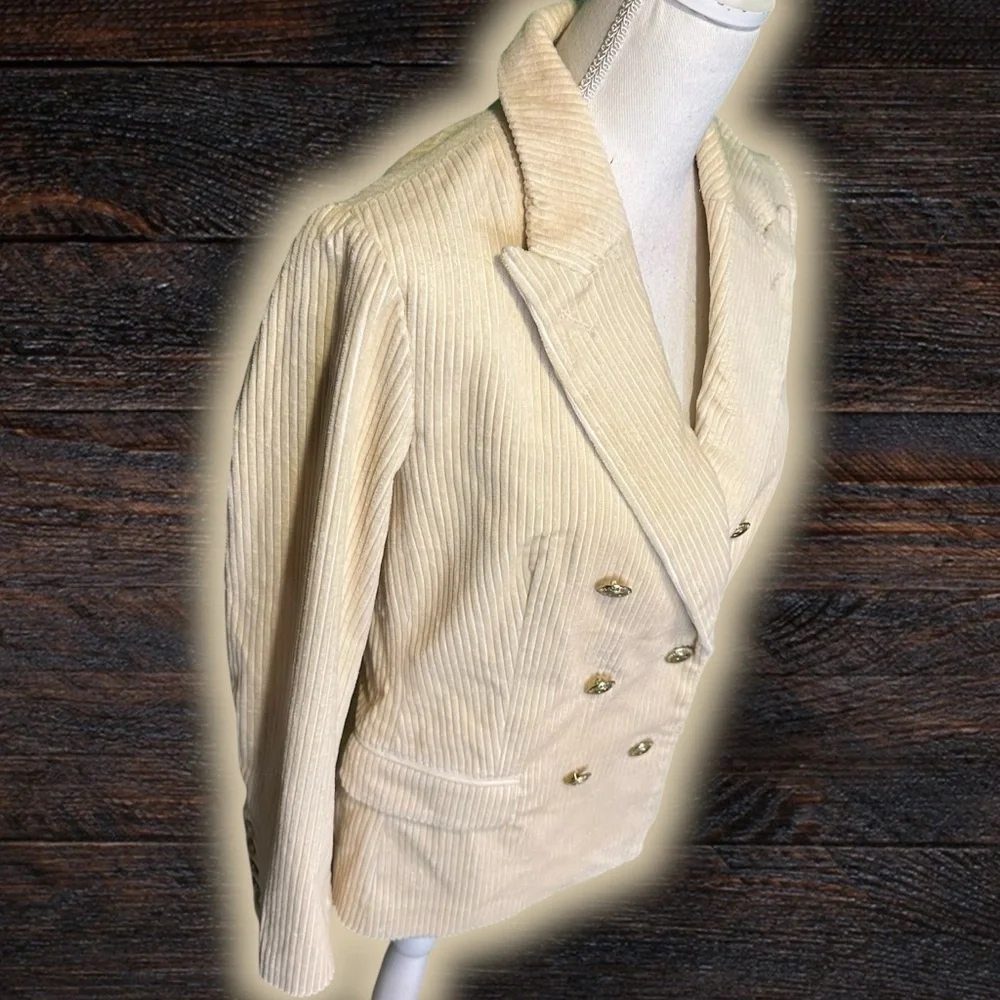 NWT Rowing Blazers for Target ‘Corduroy Double-Breasted Blazer’ in “Cream” Sz S